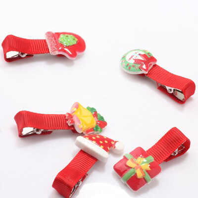 

Santa Hat Christmas Tree Hair Clips Childrens Accessories - Christmas