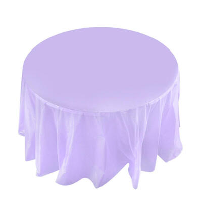 

84in Round Tablecloth Wedding Party Plastic Birthday Camp Dinner Tablecover