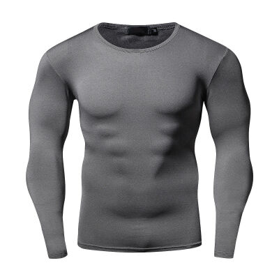 

Men Quick Dry Sports T-Shirt Compression Shirt Workout Long Sleeve Gym Top