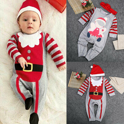 

Baby Boy Girls Christmas Santa Claus Costume Outfit Clothes Set Romper Jumpsuit