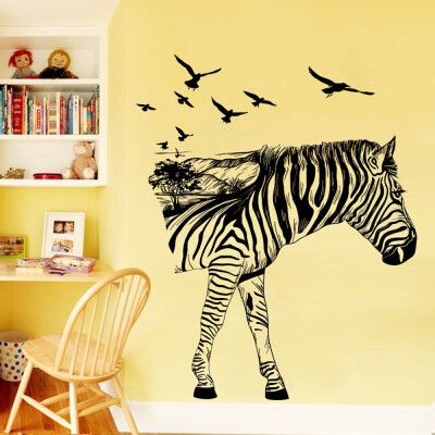 

〖Follure〗Zebra Silhouettes Decoration Decal Stickers Bedroom Living Room Walls Home Decor