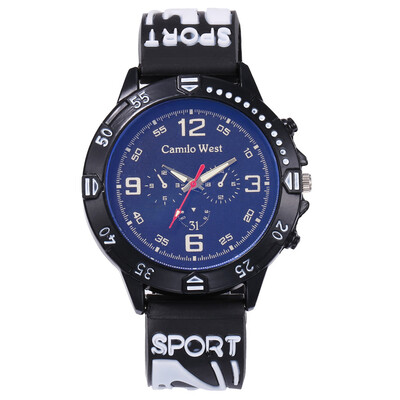 

New hot mens sports silicone watch student casual outdoor quartz watch mens section
