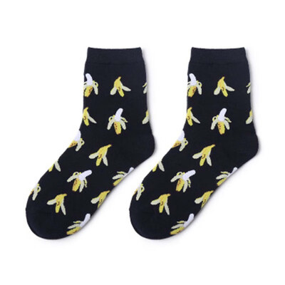 

Cotton fashion homewear casual soft women girls home sales cute High-Top Cartoon Fruit Printed Socks