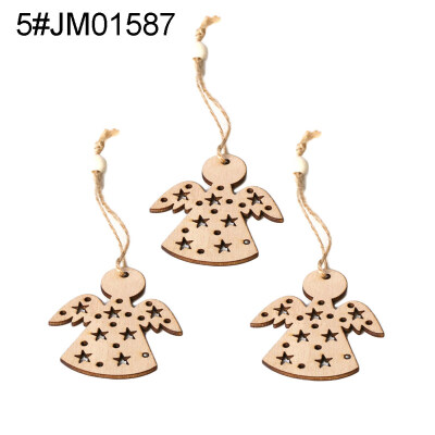 

3Pcs Wooden Hollow Blank Slices Pendants DIY Crafts Christmas Tree Ornaments