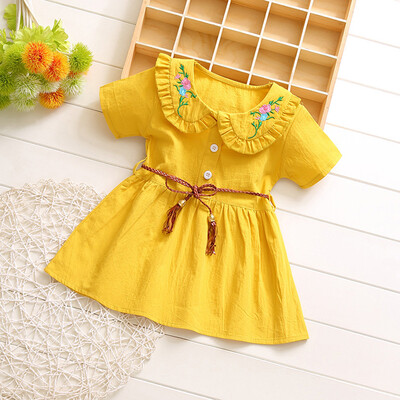 

Toddler Baby Kids Girls Short Sleeve Floral Skirt Princess Dresses Clothes