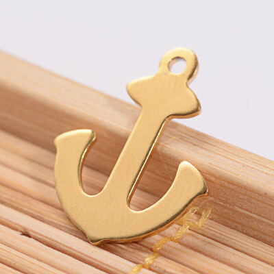 

304 Stainless Steel Anchor Charms Golden 16x13x1mm Hole 1mm