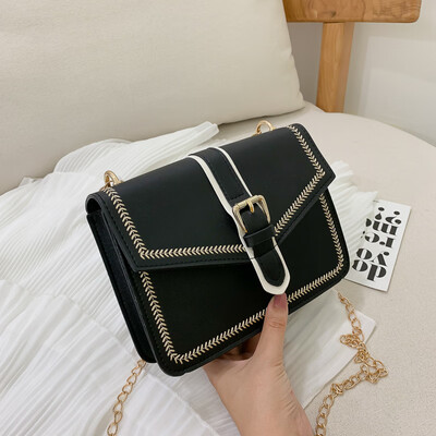 

2019 new fashion simple sewing thread chain shoulder bag female casual wild fresh temperament embroidery thread Messenger bag