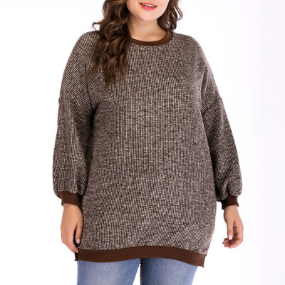 

〖Follure〗Womens Plus Size Sweater Thick Needle Long Sleeve O-Neck Pullover Sweater