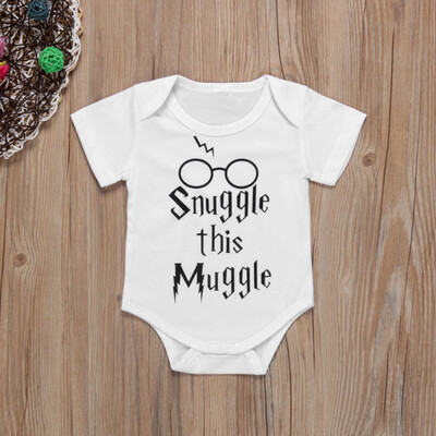 

Newborn Baby Girl Boy Short Sleeve Letter Print Romper Jumpsuit Outfits Clothes