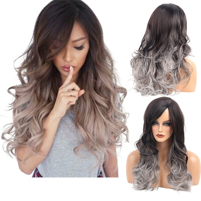 

〖Follure〗Long Loose Wavy No Lace Front Wig Curly Natural Full Hair Wigs Women Gradient