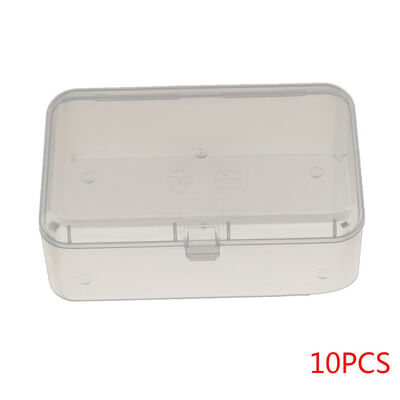 

10pcs Multifunctional Rectangular Transparent Plastic Box Parts Tool Cover Storage Case Container