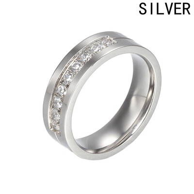 

1 PC Fashion Women Lovers Diamond Couple Rings Women Men Simple Titanium Vintage Wedding Promise Mens Ring