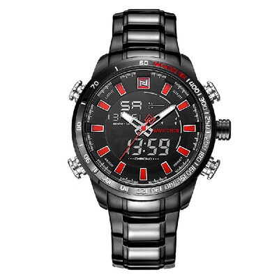 

NAVIFORCE Luxury Dual Display Digital Quartz Men Watch Stainless Steel Luminous Sports Watch Chronograph Water-Proof Man Clock G