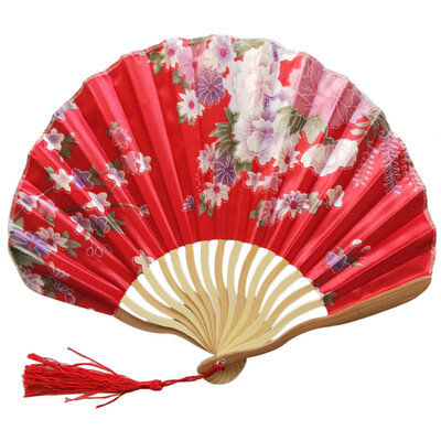 

Siaonvr Chinese Style Hand Held Fan Bamboo Paper Folding Fan Party Wedding Decor