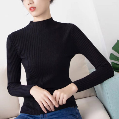

9 Colors Women Sweaters Autumn Winter Solid Knitted Sweater Pullover Female O-Neck Slim Jumper Pull Femme Hiver Knit Tops