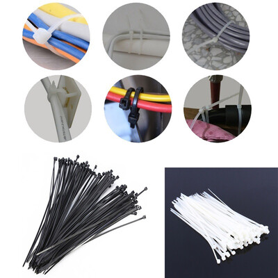 

100pcs Practical 25 200mm Self Locking Nylon Cable Ties Wire Plastic Binding Belts Fastening Zip Cord Wrap