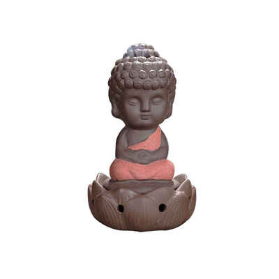 

Small Buddha Incense Burner Holder Cones Flower Stove Buddhism Monk Ceramic Censer