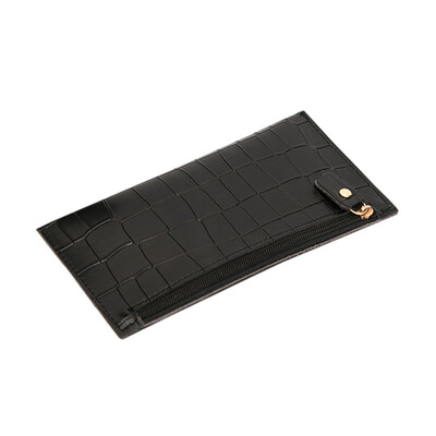 

Tailored Women Fashion Solid Color Single Pull Phone Coin Bag Messenger Bag Wallet Black
