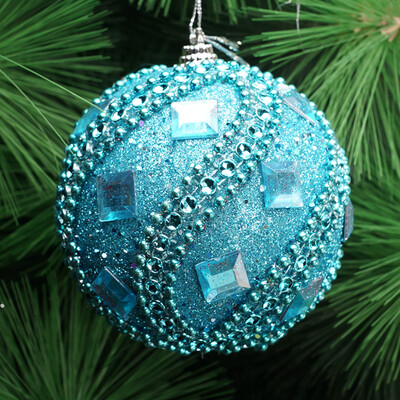 

〖Follure〗Christmas Rhinestone Glitter Baubles Balls Xmas Tree Ornament Decoration 8CM
