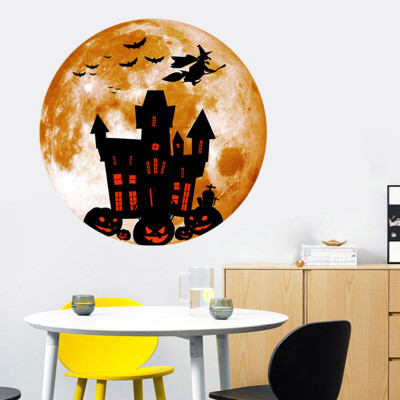 

〖Follure〗Creative Luminous Moon-shadow Wall Sticker Halloween Decoration Sticker Witch