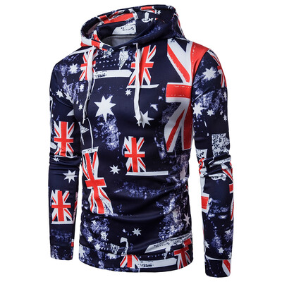 

Hooded 3D Star&Union Flag Print Patriotic Hoodie