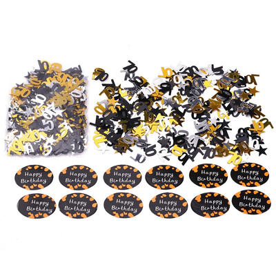 

600pcs Sequin Happy Birthday Confetti Paper Number Party Sprinkles Supplies