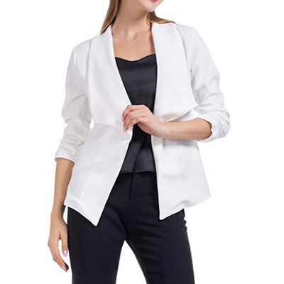

Fashion Women Solid Colors Small Suit Tops Lady Long Sleeve Casual Cardigan Coat