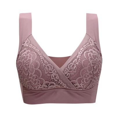 

〖Follure〗Womens Sexy Air Permeable Extra Support Wirefree Lace Bra