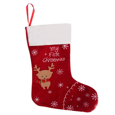 

〖Follure〗1 PC Christmas Cute Sock Shape Deer Package Storage Candy Bag