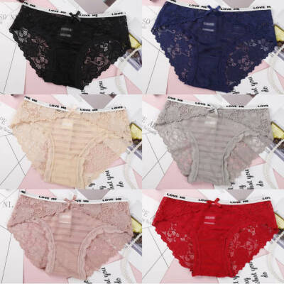 

Women Low Waist Sexy Lace Panties Cotton Transparent Underwear Breathable Comfortable Lingerie Seamless Female Briefs T2