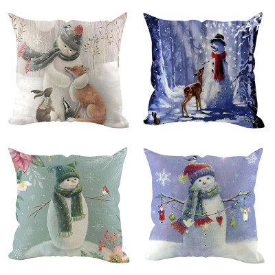 

Siaonvr 4Pcs Christmas Pillow Cover Pillowcases Decorative Sofa Cushion Cover Decoration