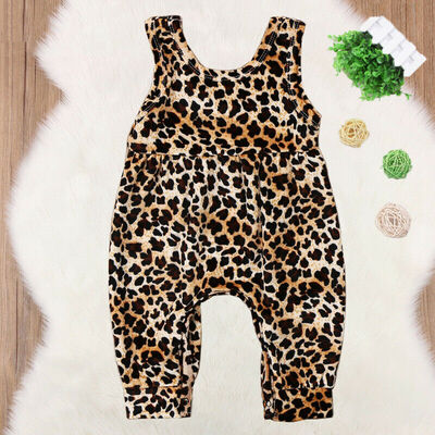 

Fashion Newborn Baby Girls Leopard Romper Jumpsuit Harem Pants Outfits Clothes