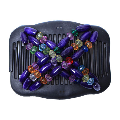 

〖Follure〗Women Magic Acrylic Vintage Hair Comb Double Clips Wooden Hair Slide