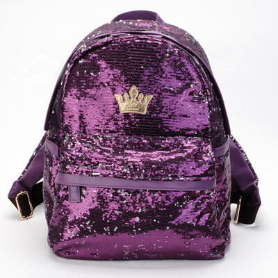 

Tailored Women Outdoor Crown Sequins Colorful Backpacks Travel Bag School Package