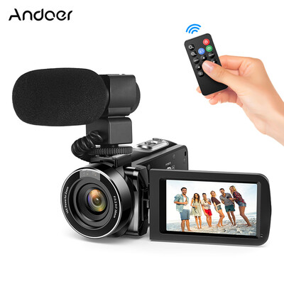 

Andoer FHD 1080P Camecorder Digital Video Camera Infrared Night Vision 24MP 30" Rotating LCD Screen 16X Digital Zoom Remote Cont
