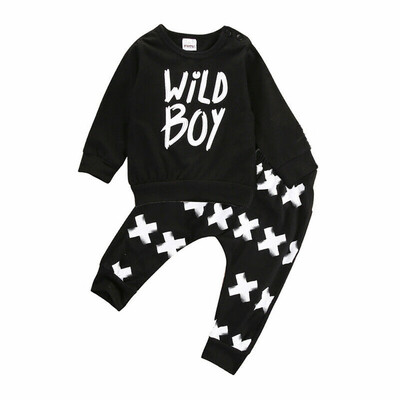 

Newborn Baby Boys Wild Boy Kid T Shirt Tops Harem Pants Clothes Outfits Set