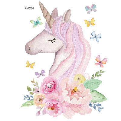 

Cartoon Pink Rainbow Unicorn Butterfly Wall Sticker Kids Girl Bedroom Personality Quote Vinyl Wall Decal