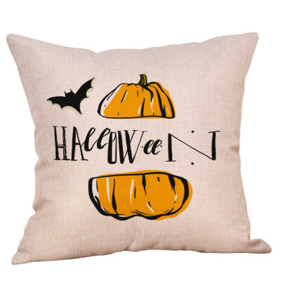 

〖Follure〗Halloween Pillow Cases Linen Sofa Pumpkin Ghosts Cushion Cover Home Decor