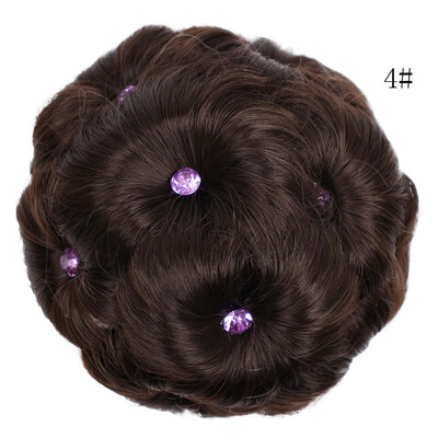 

〖Follure〗Female Wig Hair Ring Curly Bride Makeup Diamond Bun Flowers Chignon Hairpiece
