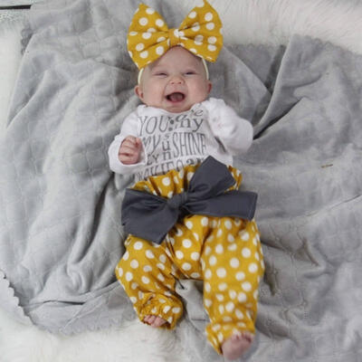 

Newborn Baby Girl Clothes Romper T-shirt TopPants Leggings Outfits 3PCS Set