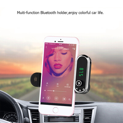 

〖Follure〗Bluetooth FM Transmitter Car Kit USB Car Charger MIC Hands Free Calling Phone