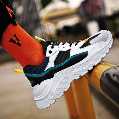 

Large size explosions sneakers mens thick bottom increased Korean mesh breathable couple sports running shoes fashion mens