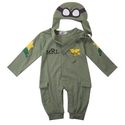 

Baby Unisex Christmas Aviator Costume Pilot Cosplay Bodysuit 2PCS