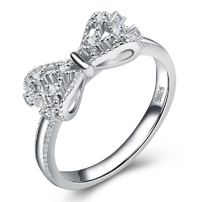 

Beautiful Hollow Out Bow Ring Exquisite Rings Delicate Wedding Engagement Band Finger Ring