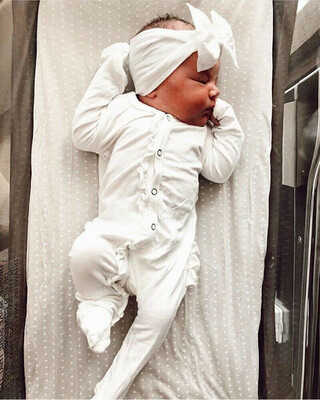 

Infant Baby Girls Ruffle Romper Bodysuit Jumpsuit Headband Clothes Sleepwear