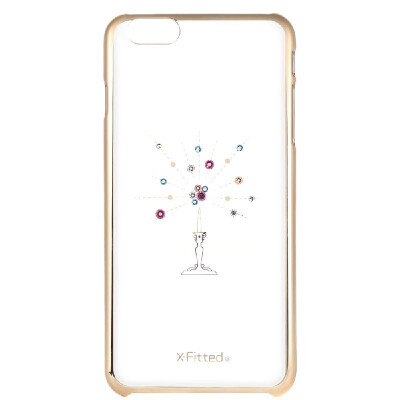 

X-Fitted Protective Back Case Plated Bumper Shell Cover with Swarovski Rhinestone for iPhone 6 Plus 6S Plus