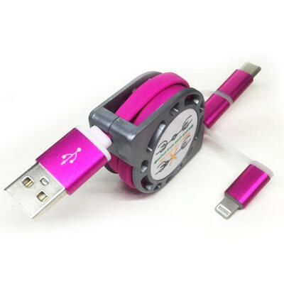 

Retractable Charging Cable Lightning Micro USB Type C 3-in-1 2A Data Cable For IPhone Samsung Galaxy LG HTC Nokia 33ft