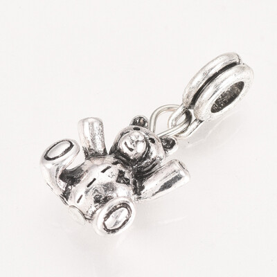 

Tibetan Style Alloy European Dangle Beads with Iron Findings Large Hole Pendants Bear Antique Silver 29mm