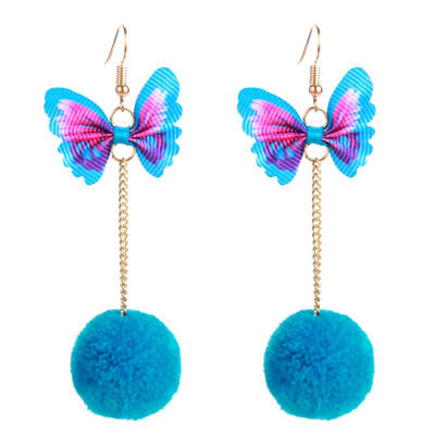 

1 Pair Long Butterfly Earrings for Women Fashion Jewelry Hair Ball Earrings Earrings Bohemian Earrings