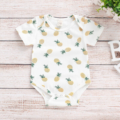 

Summer Infant Baby Boys&Girls Short Sleeve Pineapple Print Romper Bodysuit